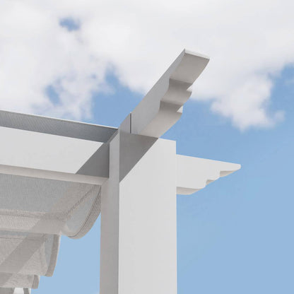 Florence 11 Ft. X 11 Ft. Aluminum Pergola in White Finish and White Canopy