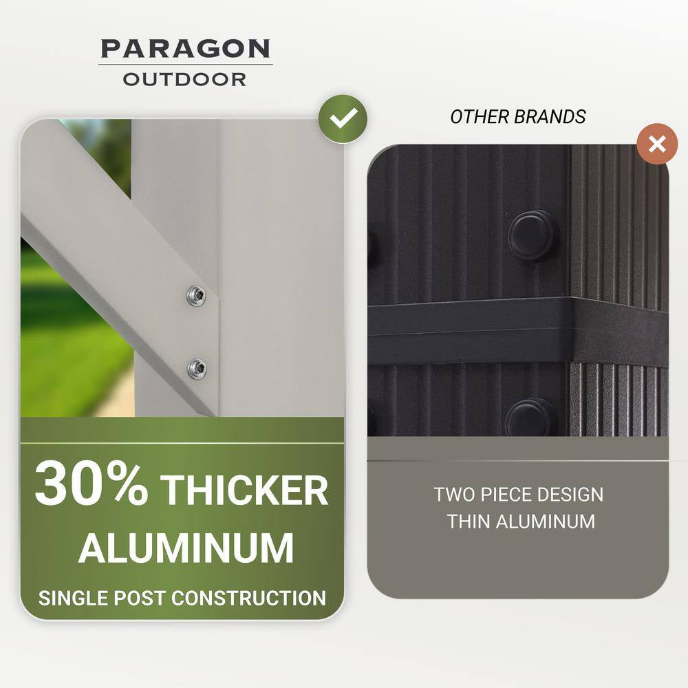 Florence 11 Ft. X 11 Ft. Aluminum Pergola in White Finish and White Canopy