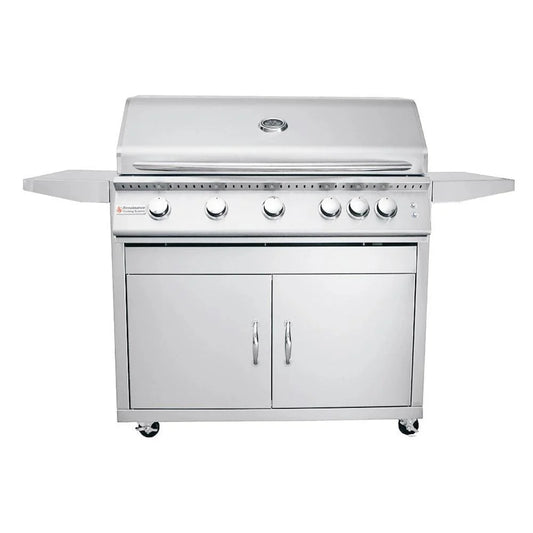 Premier Series 40-Inch 5-Burner Natural Gas Grill with Rear Infrared Burner & Grill Lights - RJC40ALCK