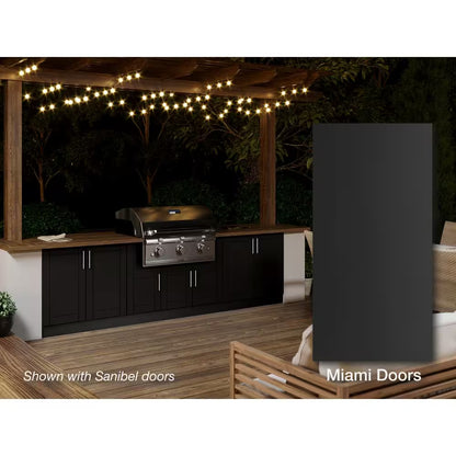 Miami Weatherboard 42 In. X 27 In. X 34.5 in Outdoor Base Cabinet Grill in Pitch Black Matte