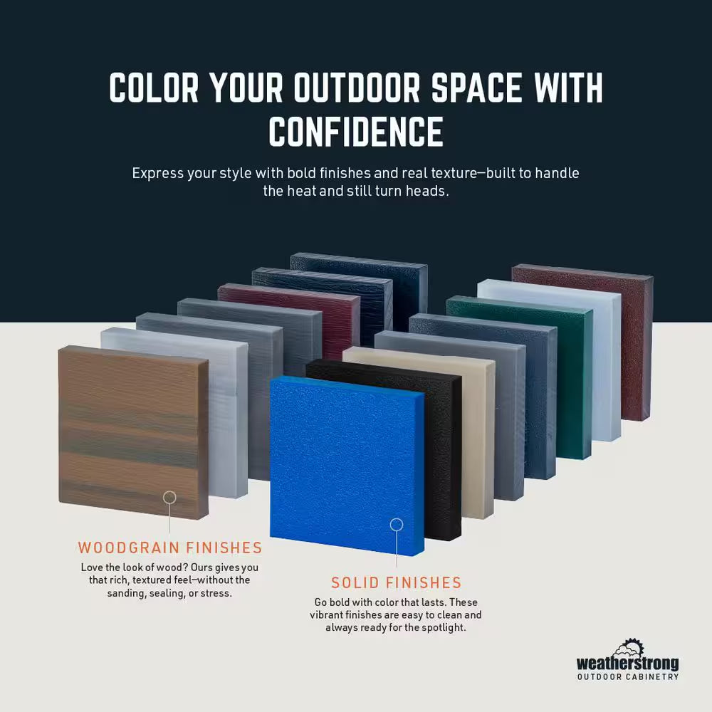 Miami Dark Ash 17-Piece 121.25 In. X 34.5 In. X 28 In. Outdoor Kitchen Cabinet Island Set