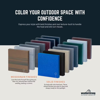 Miami Dark Ash 17-Piece 121.25 In. X 34.5 In. X 28 In. Outdoor Kitchen Cabinet Island Set