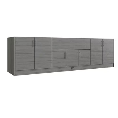 Miami Dark Ash 17-Piece 121.25 In. X 34.5 In. X 28 In. Outdoor Kitchen Cabinet Island Set