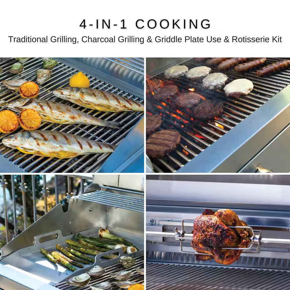 Premium 4-Burner Natural Gas Grill in 304 Stainless Steel