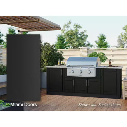 Miami Weatherboard 42 In. X 27 In. X 34.5 in Outdoor Base Cabinet Grill in Pitch Black Matte