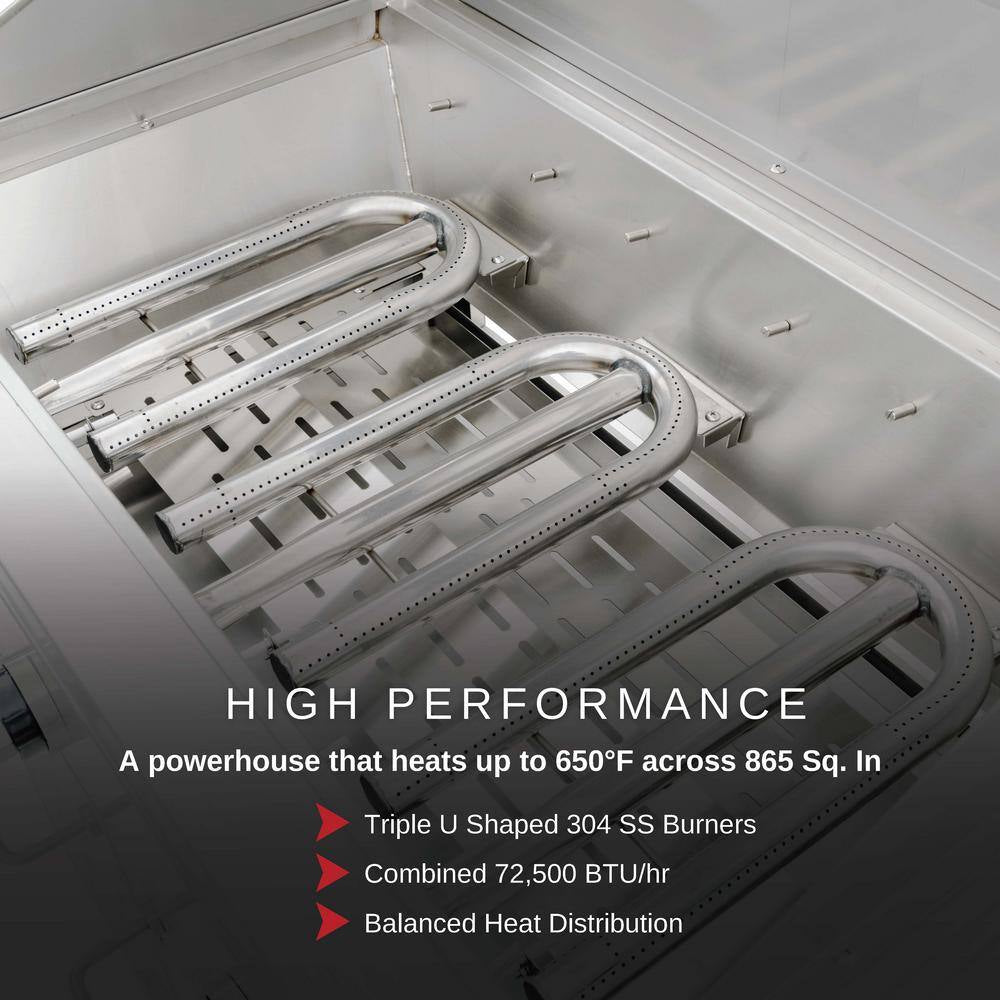 Premium 4-Burner Natural Gas Grill in 304 Stainless Steel