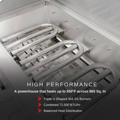 Premium 4-Burner Natural Gas Grill in 304 Stainless Steel