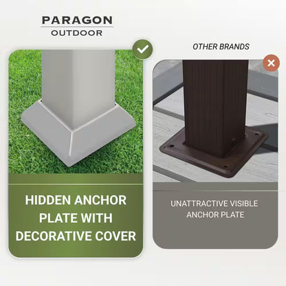 Florence 11 Ft. X 11 Ft. Aluminum Pergola in White Finish and White Canopy