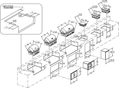 4 Premium Gas Grill 34" Built-In