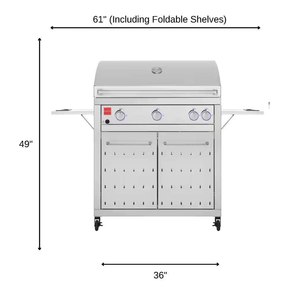 Premium 4-Burner Natural Gas Grill in 304 Stainless Steel